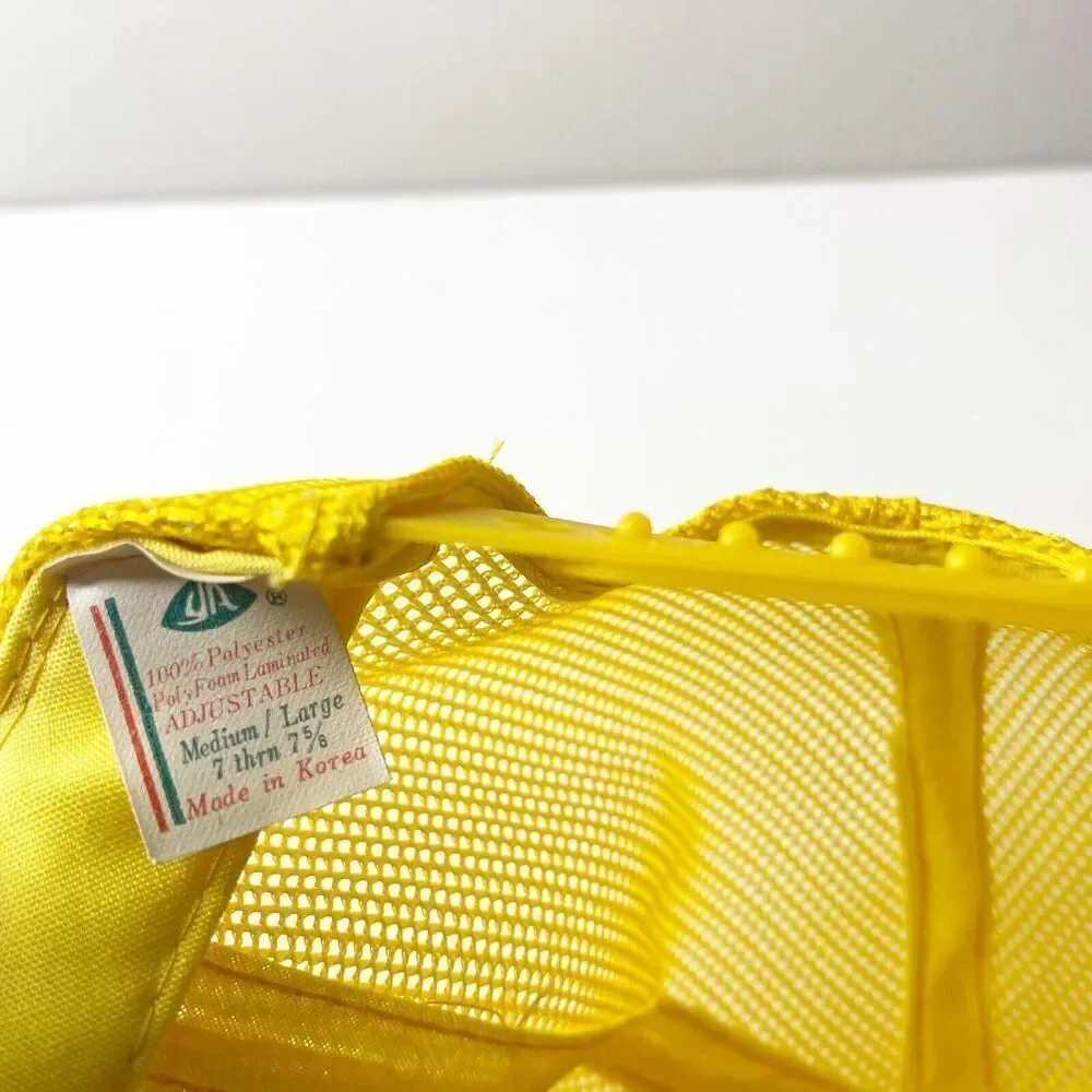 Vintage Mesh Snap Back Trucker Hat Yellow Foam‎ Texas Chesterton Gulf Coast Cap